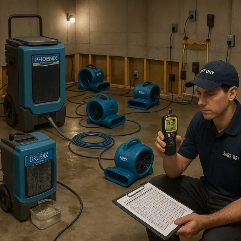 Structural Drying and Dehumidification process in Gastonville, PA